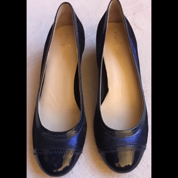 Cole Haan & Nike Air Collaboration, MILLY Wedge Heels, Size 6, Blue, Leather EUC - Picture 2 of 8